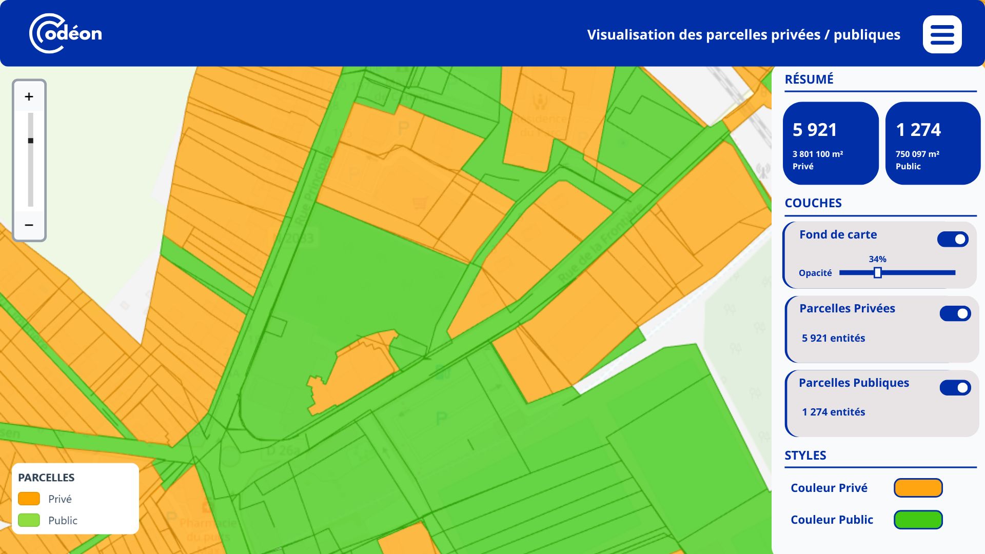 Dashboard d'analyse de données cartographiques